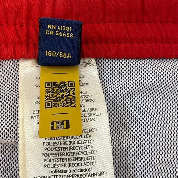 Polo Ralph Lauren Swim Trunks Men’s Large Blue Red Mesh Lined Drawstring Logo - Picture 12 of 12